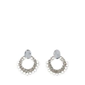 GIVENCHY Glamorous Crystal Drop Hoop Earrings Women SILVER